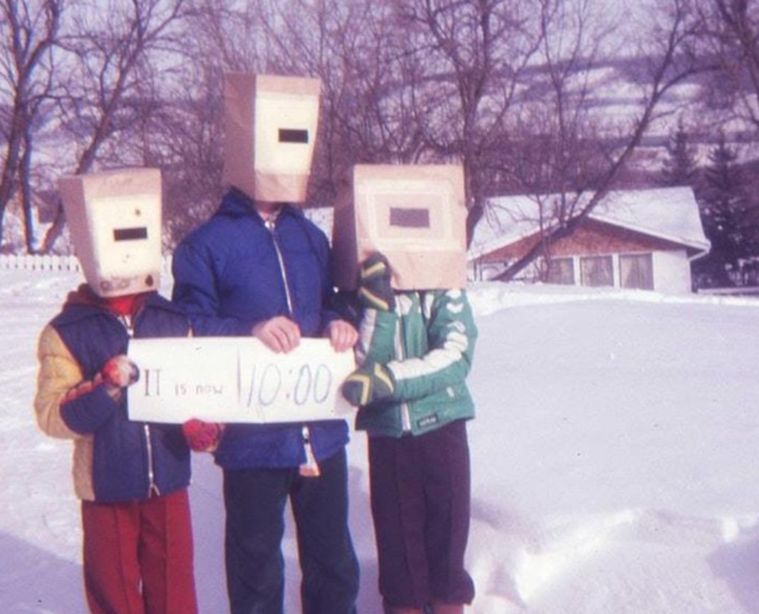 3 Children Viewing The Solar Eclipse February 26th 1979. Anyone Else Do This@