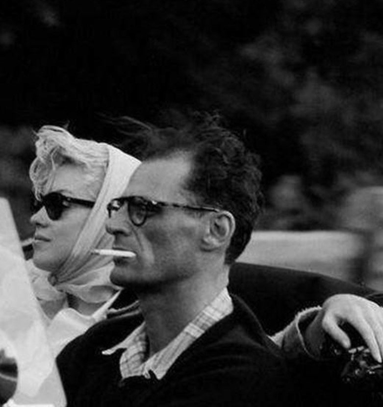 Shady Lady Marilyn Monroe And Arthur Miller Looking Stylish While Going For A Drive. 1950s