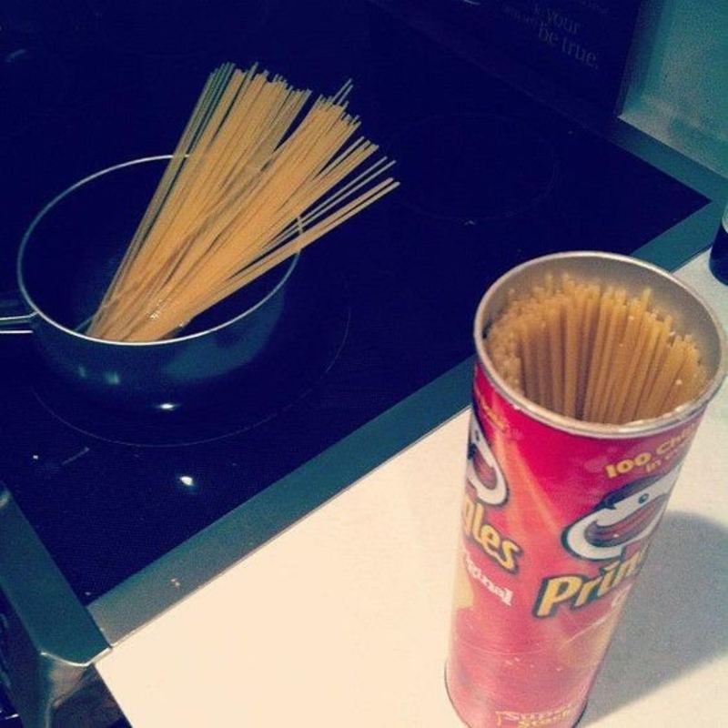 Pringles Spaghetti Storage