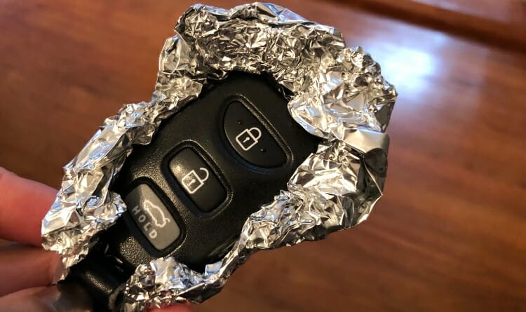 Key Fob Wrapped In Foil