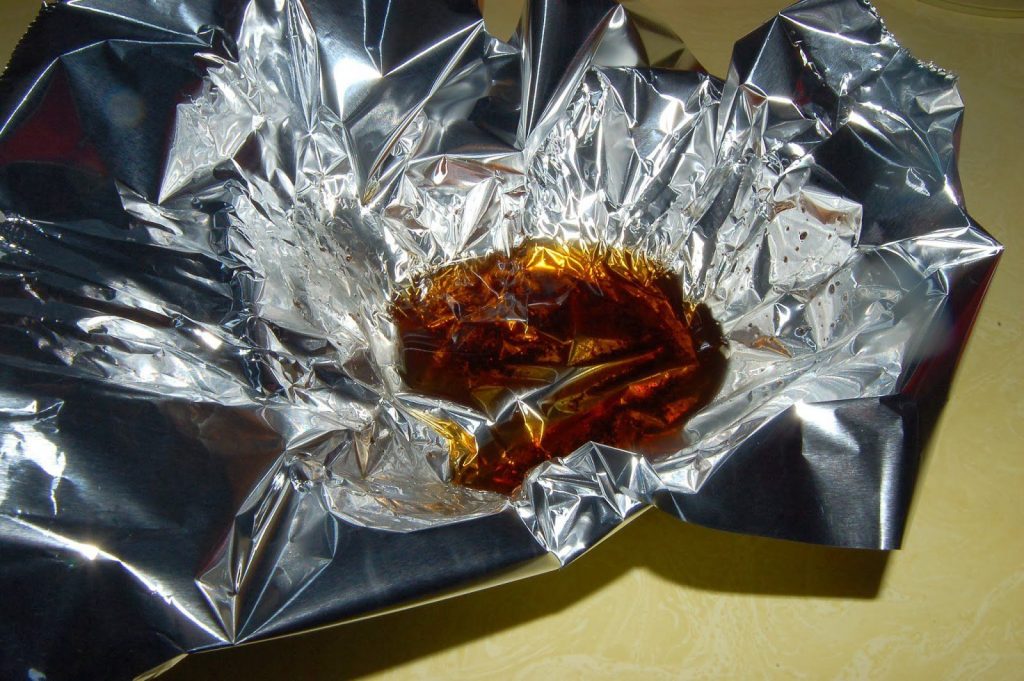 Liquid Grease In Aluminum Foil