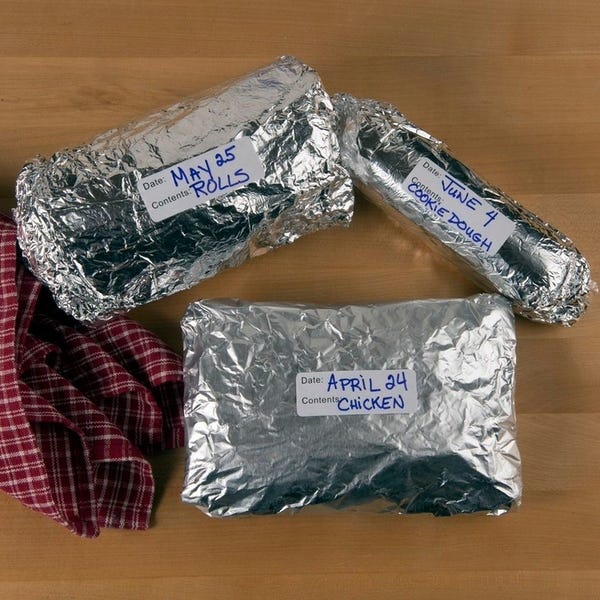 Aluminum Foil Wrapped Items For Freezer