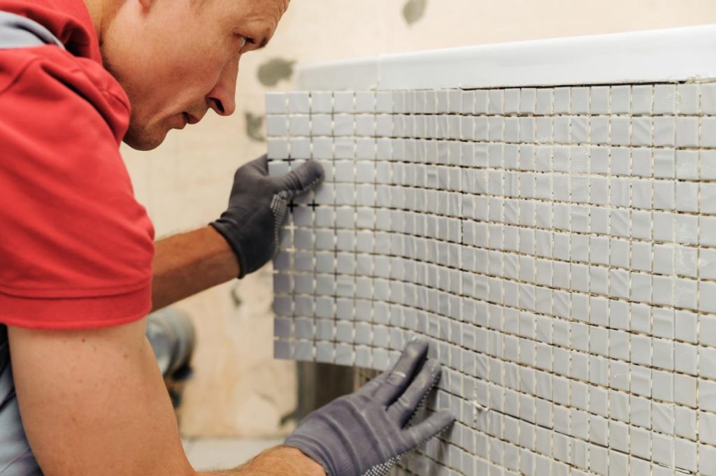 Man Installing Vinyl Tile