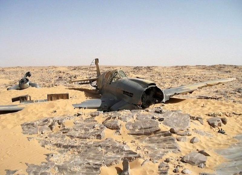 Wreckage Of A Kittyhawk P-40 Plane