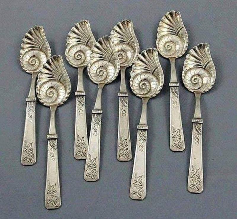 Ornate Silver Ice Cream Spoons