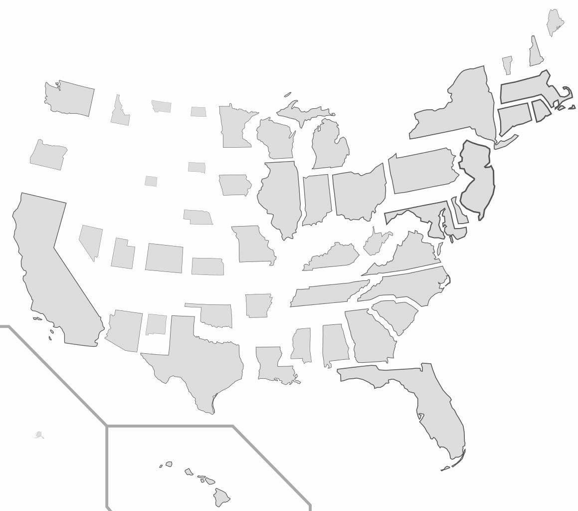 States Resized According To Population Density