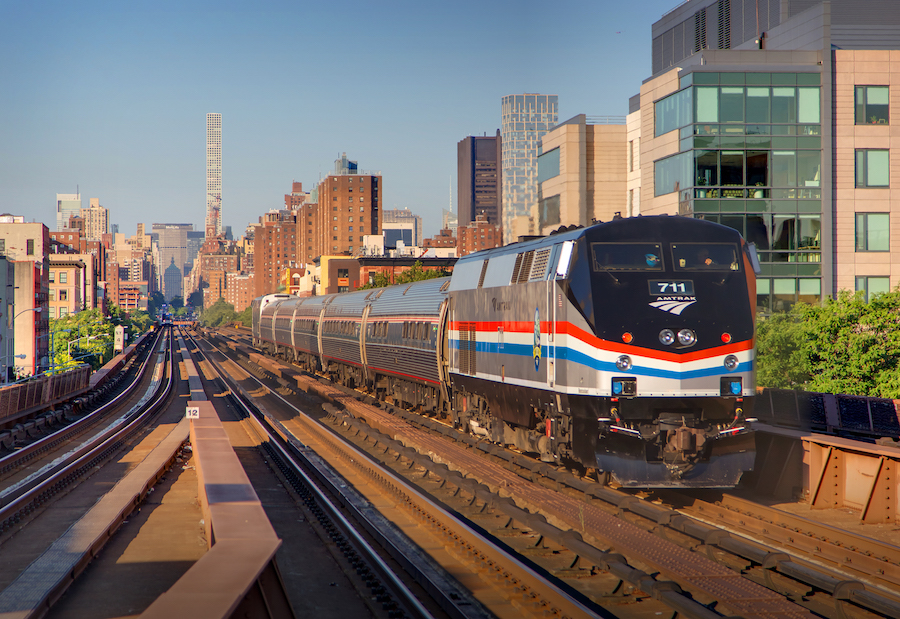 The train will depart at 10 a.m.  and will arrive in New York at 5:45 p.m.