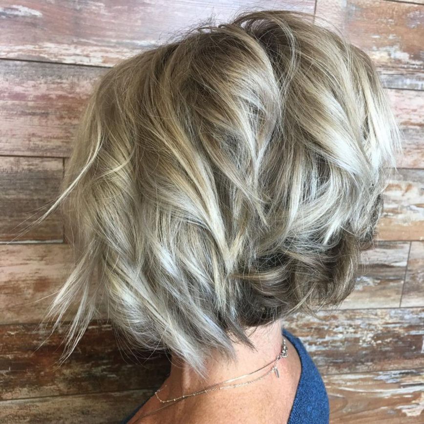 Balayage Bob With Angled Layers