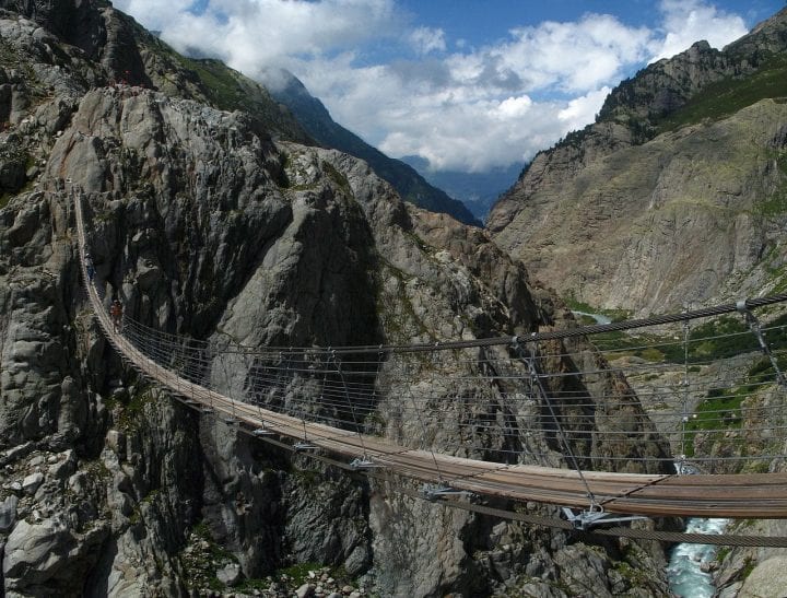 Trift Bridge In Switzerland