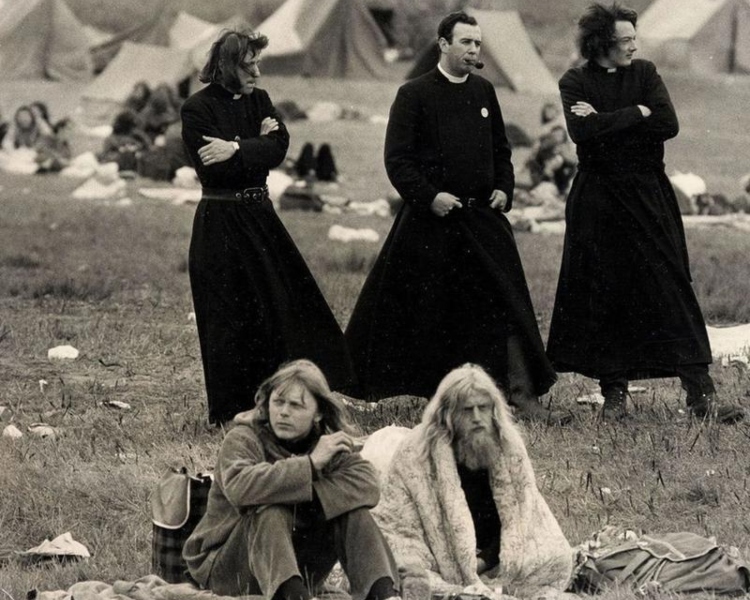 Glastonbury Hippies And Priests